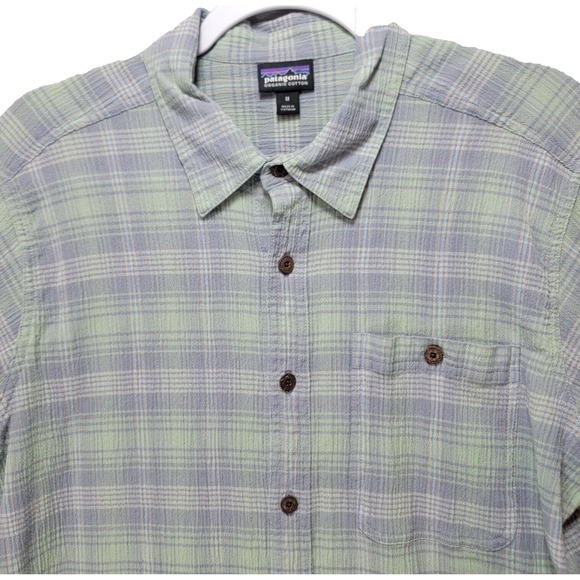 Patagonia Other - Patagonia Organic Cotton Shirt Mens M Gauze Button Up Plaid Short Sleeve Pocket